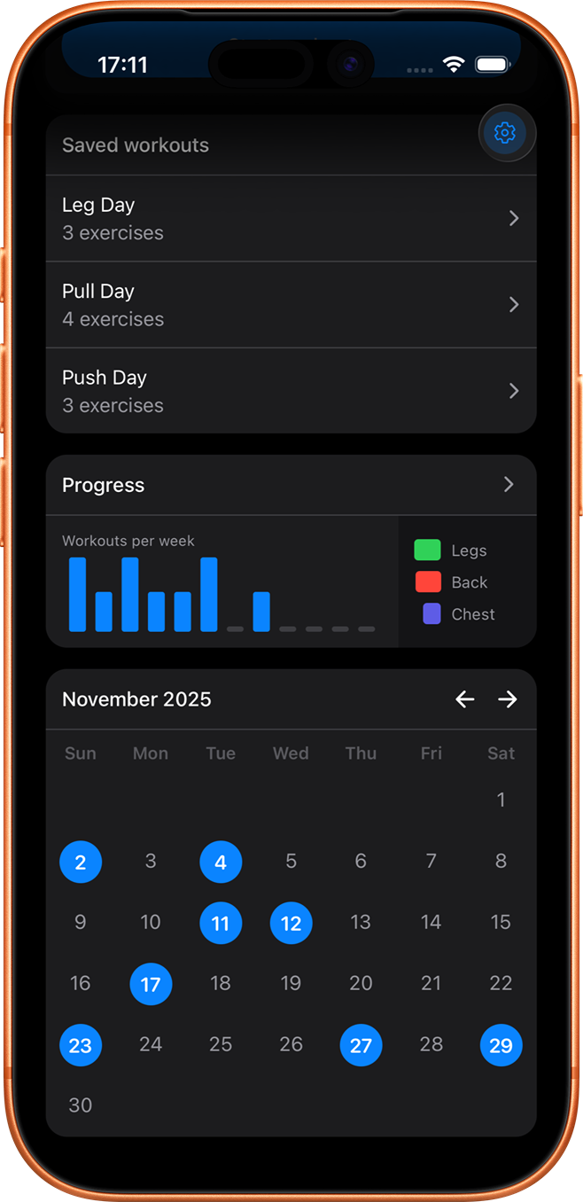 Your training history at a glance - Best iOS workout tracker